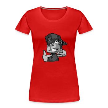 Monkey - Frauen Premium Bio T-Shirt - Rot - Vorne - Mia (176cm)