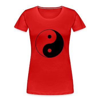 yin_yang - Women's Premium Organic T-Shirt - red - Front - Mia (176cm)