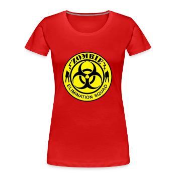 zombie_elimination_squad - Women's Premium Organic T-Shirt - red - Front - Mia (176cm)