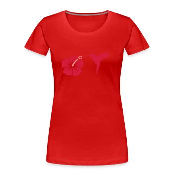 Hibiscus - T-shirt bio Premium Femme - rouge - Devant - Mia (176cm)