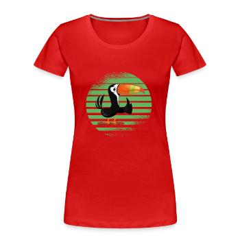 Tropischer Vogel Tukan - Frauen Premium Bio T-Shirt - Rot - Vorne - Mia (176cm)