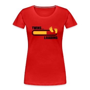 Twins - Women's Premium Organic T-Shirt - red - Front - Mia (176cm)
