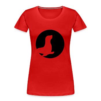 Robbe - Frauen Premium Bio T-Shirt - Rot - Vorne - Mia (176cm)