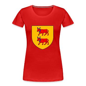 Rote Kühe des Pays de Béarn - Frauen Premium Bio T-Shirt - Rot - Vorne - Mia (176cm)