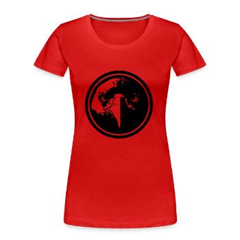 Adler Button adlerkopf - Frauen Premium Bio T-Shirt - Rot - Vorne - Mia (176cm)