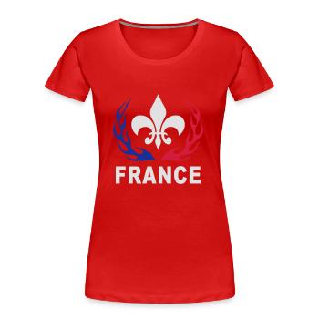France Lys 01 - T-shirt bio Premium Femme - rouge - Devant - Mia (176cm)