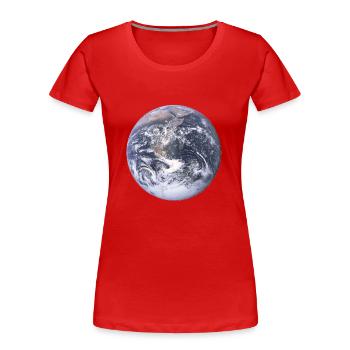 Nous sommes le monde - T-shirt bio Premium Femme - rouge - Devant - Mia (176cm)