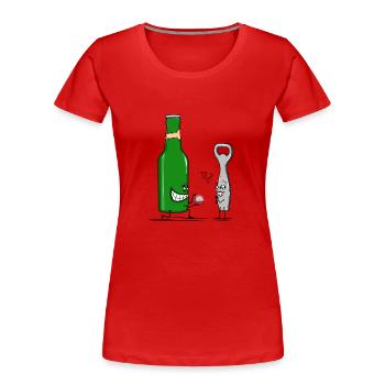 Beer Romance - T-shirt bio Premium Femme - rouge - Devant - Mia (176cm)