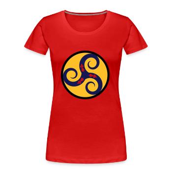 TRISKELL AUX HERMINES - T-shirt bio Premium Femme - rouge - Devant - Mia (176cm)