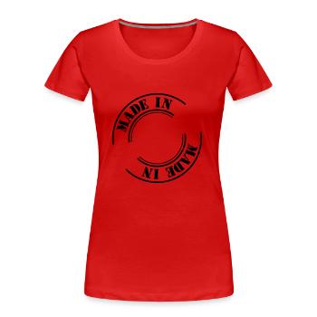 made in - Women's Premium Organic T-Shirt - red - Front - Mia (176cm)