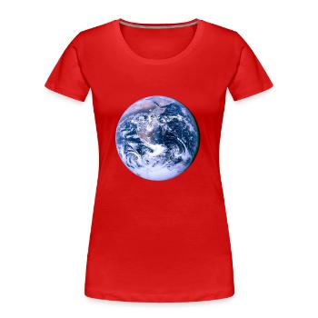 The Blue Marble - Frauen Premium Bio T-Shirt - Rot - Vorne - Mia (176cm)