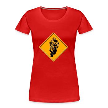 Superbike Road Sign - Frauen Premium Bio T-Shirt - Rot - Vorne - Mia (176cm)