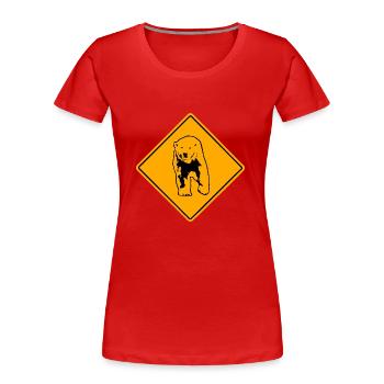 Polar Bear Road Sign - Frauen Premium Bio T-Shirt - Rot - Vorne - Mia (176cm)