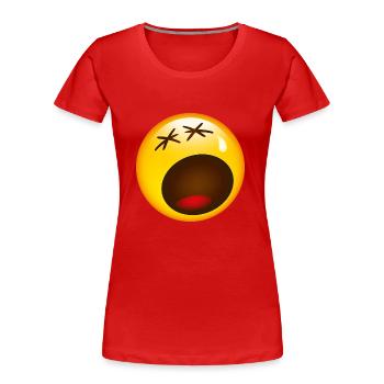 Smiley Sad - T-shirt bio Premium Femme - rouge - Devant - Mia (176cm)