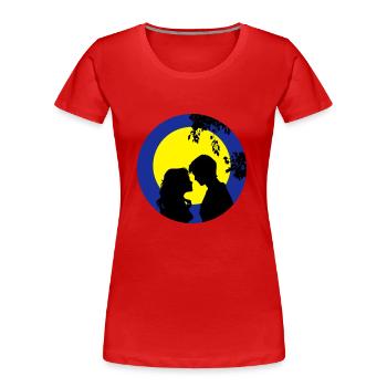 full moon liebespaar - Women's Premium Organic T-Shirt - red - Front - Mia (176cm)