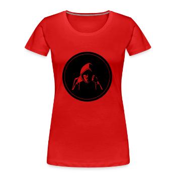 anonymous - Women's Premium Organic T-Shirt - red - Front - Mia (176cm)