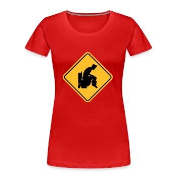 warnung verboten schild logo achtung vorsicht dang - Frauen Premium Bio T-Shirt - Rot - Vorne - Mia (176cm)