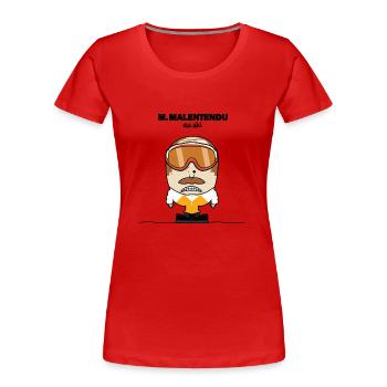 M. Malentendu à la plage - T-shirt bio Premium Femme - rouge - Devant - Mia (176cm)