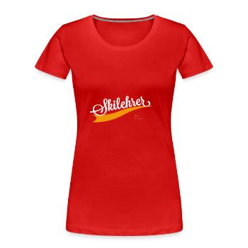 Skilehrer Schriftzug - Frauen Premium Bio T-Shirt - Rot - Vorne - Mia (176cm)