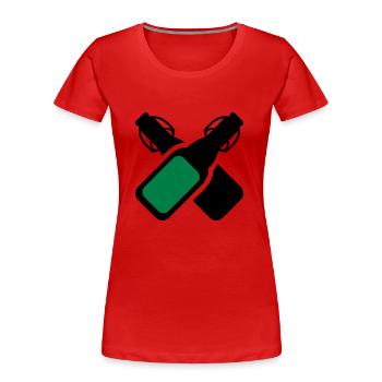 Alkohol - Bierflaschen - Frauen Premium Bio T-Shirt - Rot - Vorne - Mia (176cm)