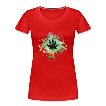 weed hemp - Frauen Premium Bio T-Shirt - Rot - Vorne - Mia (176cm)