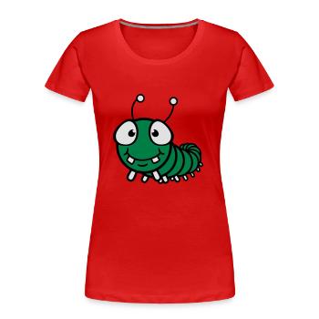 klein baby kind süß wurm krabbeln schnecke krieche - Frauen Premium Bio T-Shirt - Rot - Vorne - Mia (176cm)