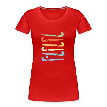 hockey stick - Women's Premium Organic T-Shirt - red - Front - Mia (176cm)