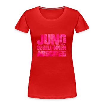 junggesellinnenabschied pink - Frauen Premium Bio T-Shirt - Rot - Vorne - Mia (176cm)