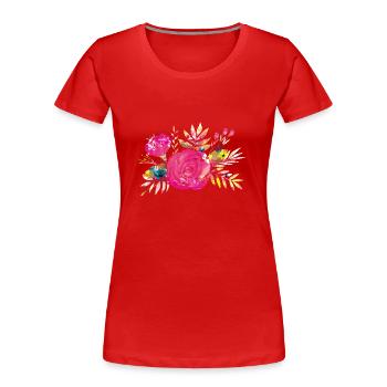flowers colors - Frauen Premium Bio T-Shirt - Rot - Vorne - Mia (176cm)
