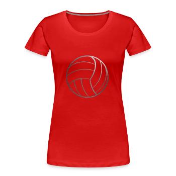 Volleyball - Sportlich - Frauen Premium Bio T-Shirt - Rot - Vorne - Mia (176cm)