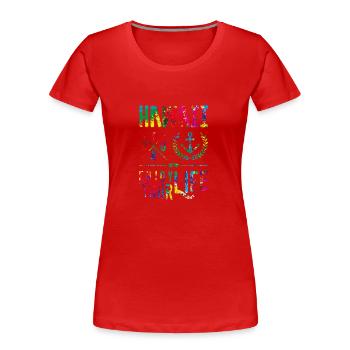 hawaii enjoy colors - Frauen Premium Bio T-Shirt - Rot - Vorne - Mia (176cm)