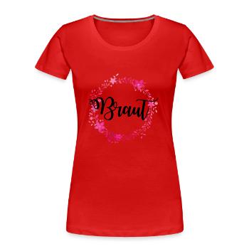braut kranz - Frauen Premium Bio T-Shirt - Rot - Vorne - Mia (176cm)
