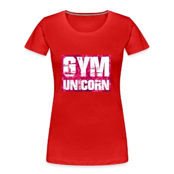 gym unicorn - Frauen Premium Bio T-Shirt - Rot - Vorne - Mia (176cm)