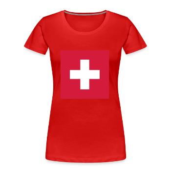 Swiss Cross, Switzerland Flag, CH, Schweiz, Flagge - T-shirt bio Premium Femme - rouge - Devant - Mia (176cm)