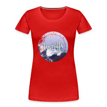 Teneriffa - Frauen Premium Bio T-Shirt - Rot - Vorne - Mia (176cm)