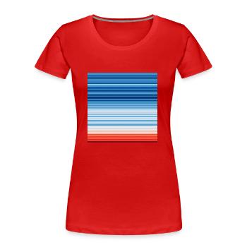 Warming Stripes | Scientists for Future - T-shirt bio Premium Femme - rouge - Devant - Mia (176cm)