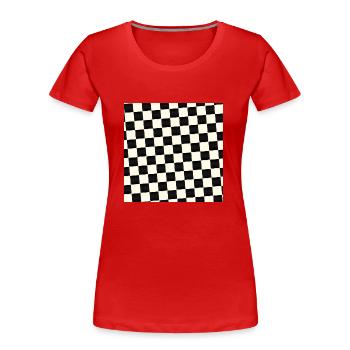 Schachbrettmuster Maske | Mundschutz - Frauen Premium Bio T-Shirt - Rot - Vorne - Mia (176cm)