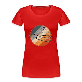 Aal Angeln Retro - Frauen Premium Bio T-Shirt - Rot - Vorne - Mia (176cm)