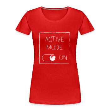 Mode actif sur | blanc - T-shirt bio Premium Femme - rouge - Devant - Mia (176cm)