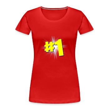 Top1, #1, Battle royale, Geek, Jeux vidéo - T-shirt bio Premium Femme - rouge - Devant - Mia (176cm)