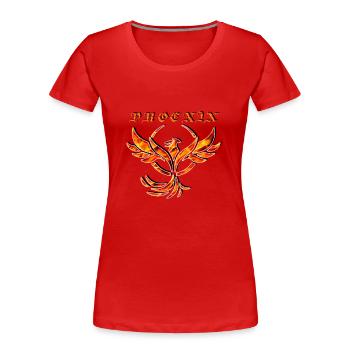 Flaming Phoenix in flames - Women's Premium Organic T-Shirt - red - Front - Mia (176cm)