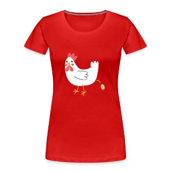 Huhn ein Ei! - Frauen Premium Bio T-Shirt - Rot - Vorne - Mia (176cm)