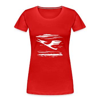 Moderner Flugdinosaurier - Frauen Premium Bio T-Shirt - Rot - Vorne - Mia (176cm)