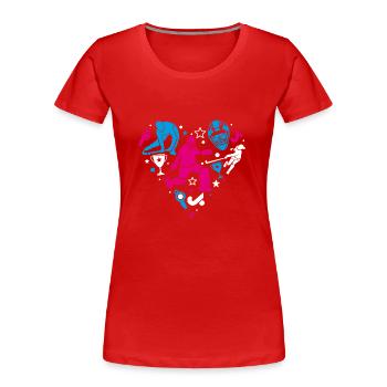 Goalie Herz - Frauen Premium Bio T-Shirt - Rot - Vorne - Mia (176cm)