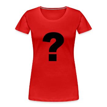 Question mark black - Women's Premium Organic T-Shirt - red - Front - Mia (176cm)