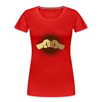 2 Bro Fist BLM Fäuste Freunde Team Begrüßung - Frauen Premium Bio T-Shirt - Rot - Vorne - Mia (176cm)