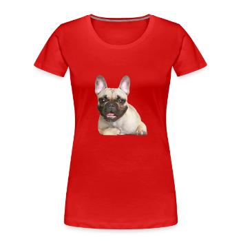 Bulldog - Frauen Premium Bio T-Shirt - Rot - Vorne - Mia (176cm)