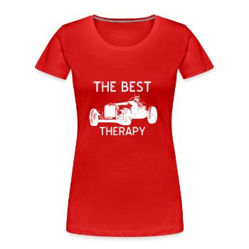 Car - Women's Premium Organic T-Shirt - red - Front - Mia (176cm)