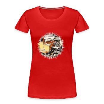 Car - Women's Premium Organic T-Shirt - red - Front - Mia (176cm)