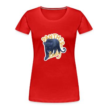 Dame noire dessinée à la main de panthère - T-shirt bio Premium Femme - rouge - Devant - Mia (176cm)